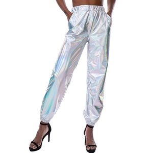 Lazersheen Rainbow Silver Joggers